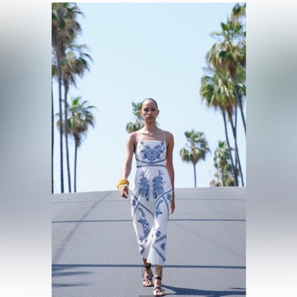 ZARA EMBROIDERED MIDI DRESS ZW COLLECTION - Picture 1 of 10